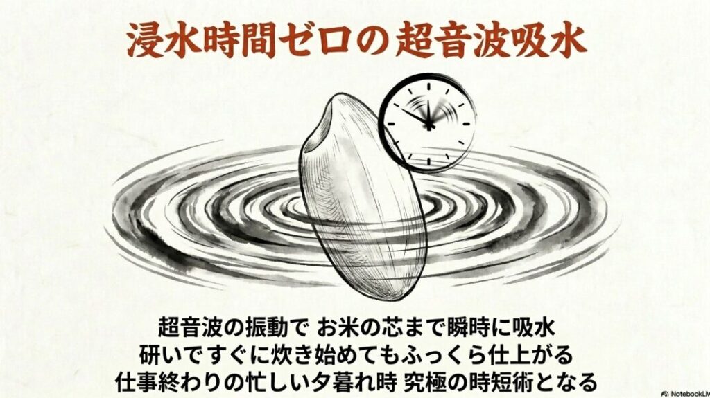 浸水時間をゼロにする三菱独自の超音波技術。研いですぐ炊いても芯までふっくら仕上がる、忙しい朝の「時短」を極める機能を解説